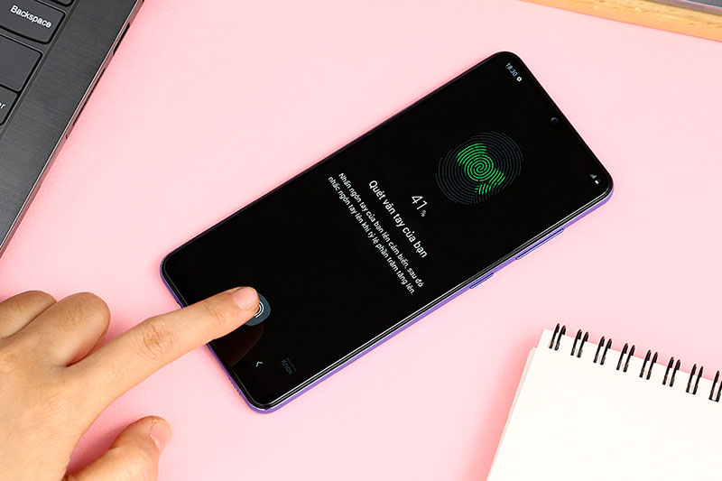 Vị trí đặt cảm biến vân tay trên điện thoại Samsung Galaxy A31