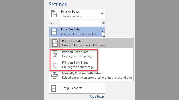 Cách in 2 mặt trong word 2010 máy in Canon 2900