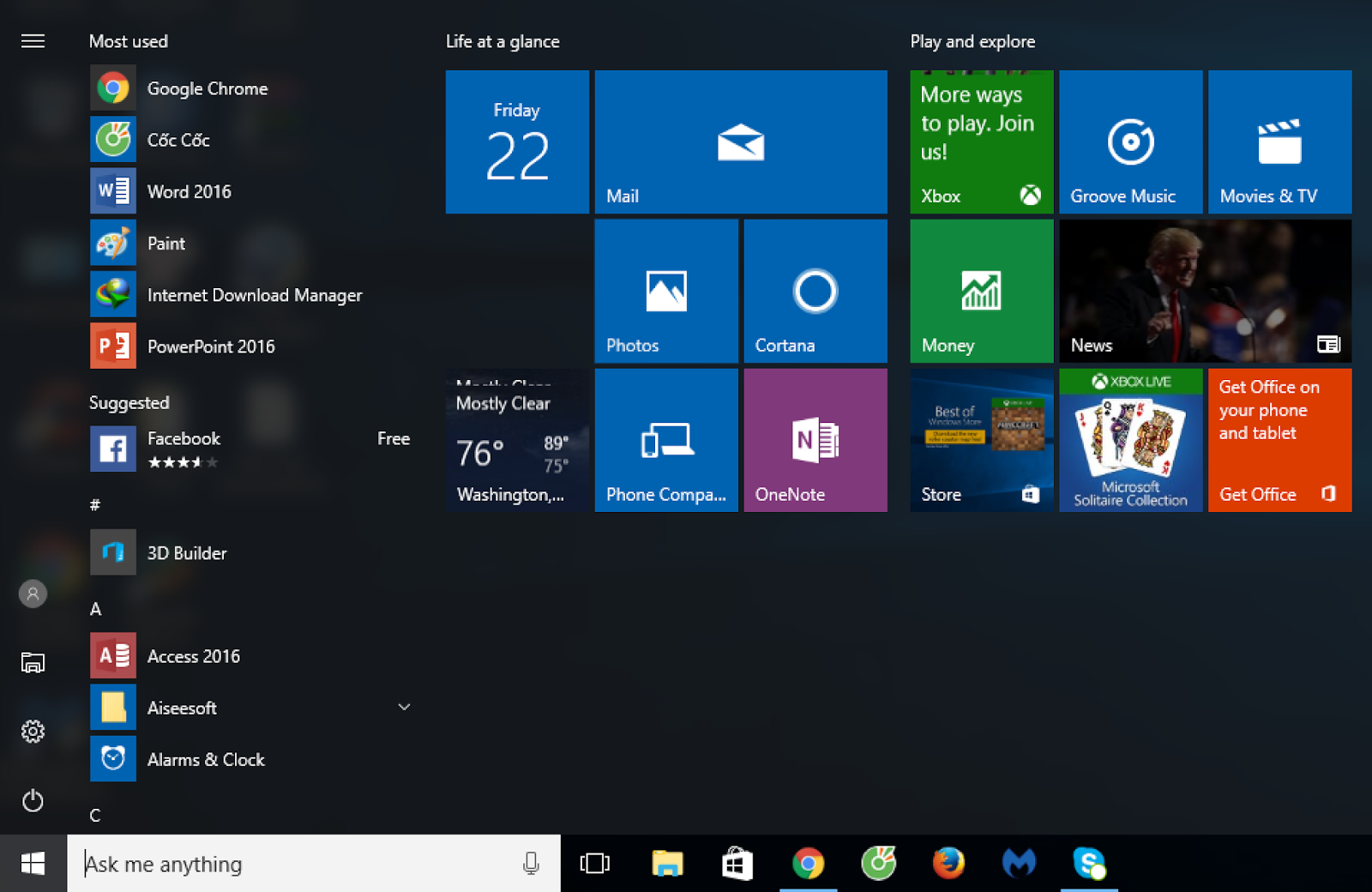 Tăng tốc khởi động menu bắt đầu trong Windows 10
