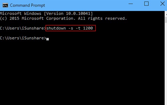 tắt máy tính tự động trong win 10 Command Prompt