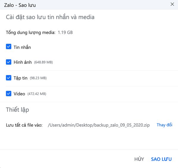 cach khoi phuc tin nhan zalo tren pc