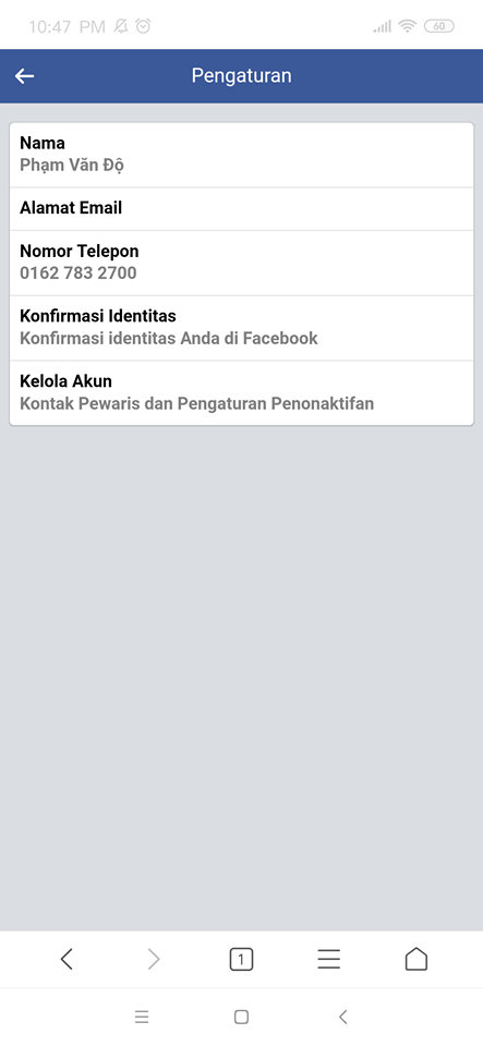 đổi tên facebook 1 chữ trên iphone