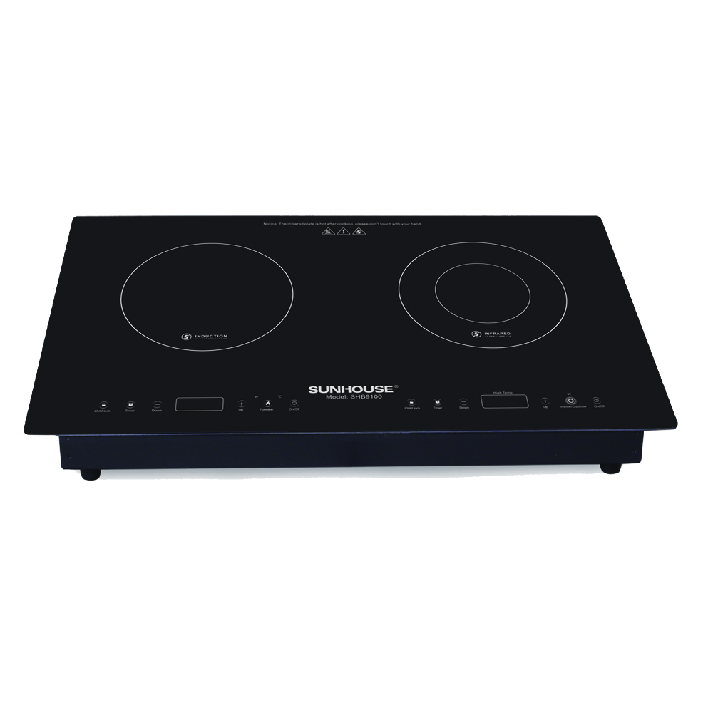 Bếp đôi điện từ hồng ngoại Sunhouse SHB9100