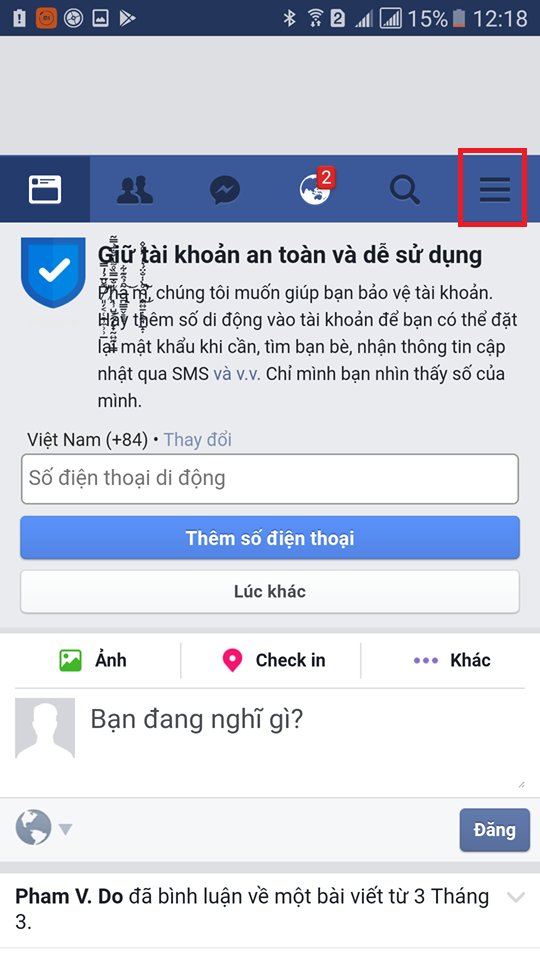 Hướng dẫn đổi tên facebook 1 chữ trên điện thoại di động