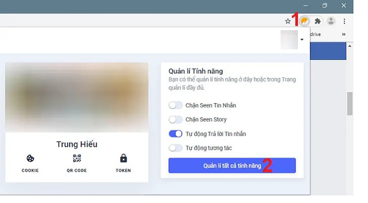 Chọn Quản lý tất cả tính năng Chọn Quản lý tất cả tính năng