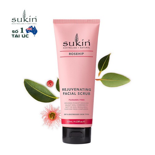 Kem Làm Sạch Tế Bào Chết Da Mặt Tầm Xuân Sukin Rosehip Rejuvenating Facial Scrub 125ml - 9327693007897