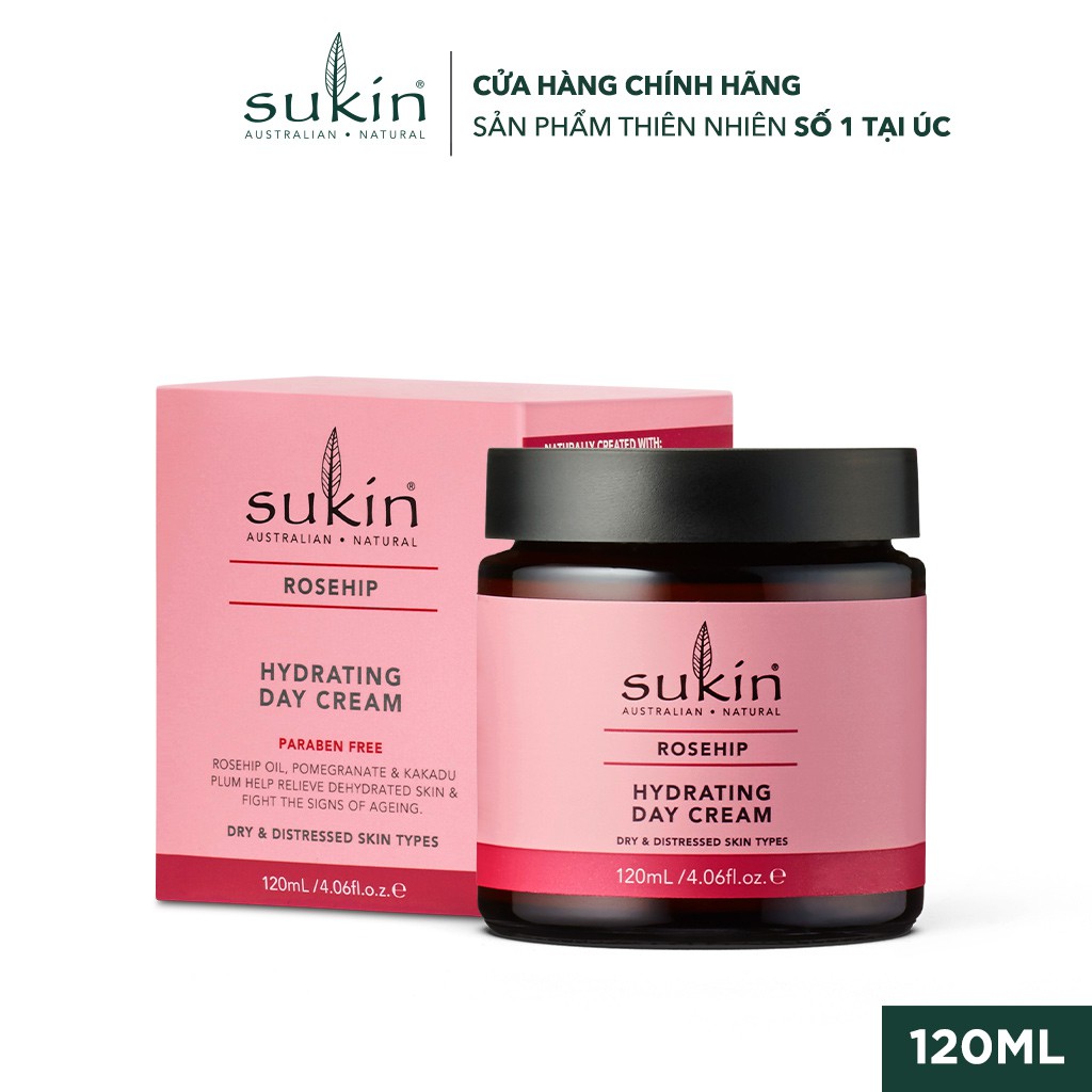 Kem Dưỡng Ẩm Da Tinh Dầu Tầm Xuân Ban Ngày Sukin Rosehip Hydrating Day Cream 120ml | Shopee Việt Nam