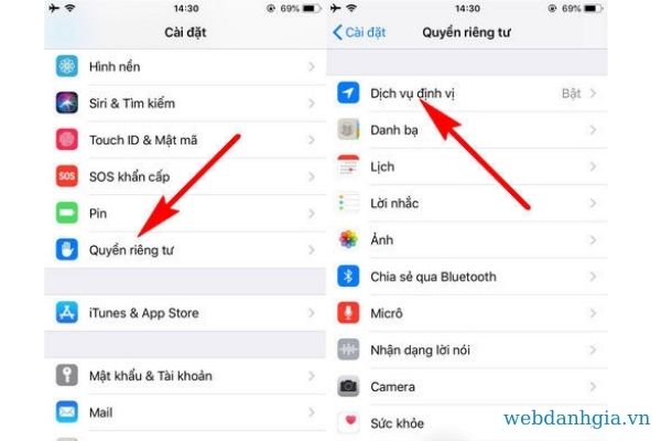 Tắt định vị GPS trên iPhone Tắt định vị GPS trên iPhone